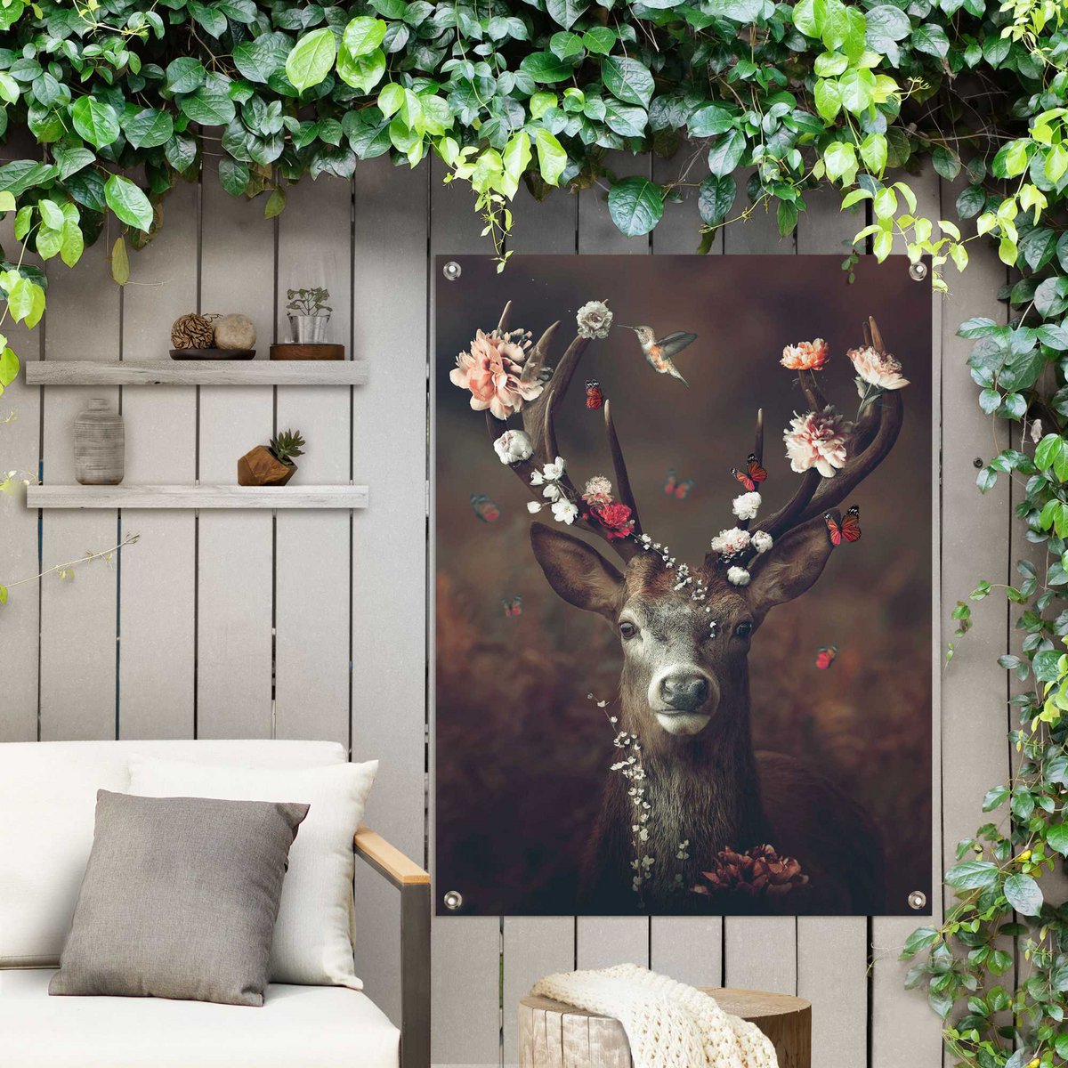 Tuinposter Romantisch Hert