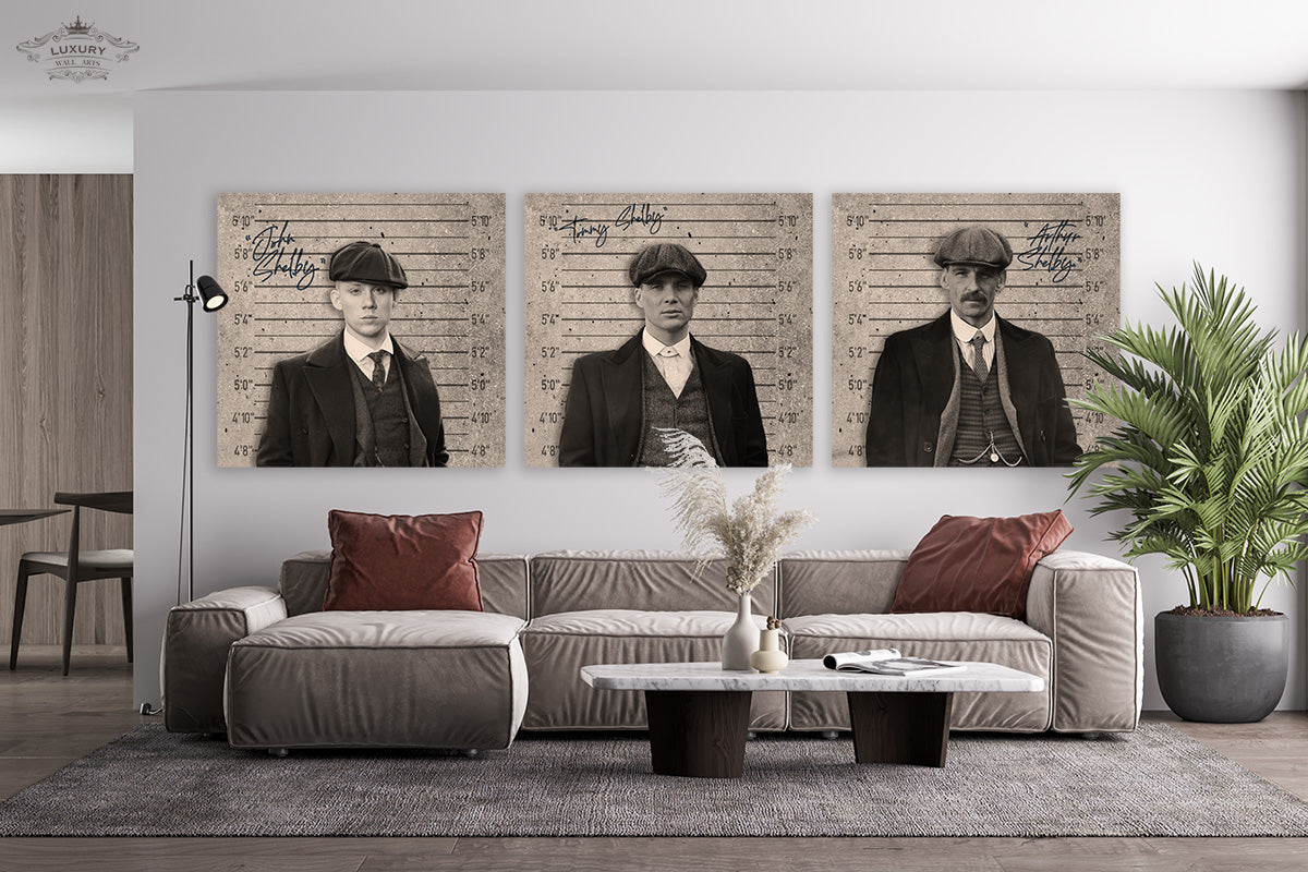 Peaky Blinders Mugshots 75X70Cm / Aluminium Set (3X) Posters Prenten En Visuele Kunstwerken