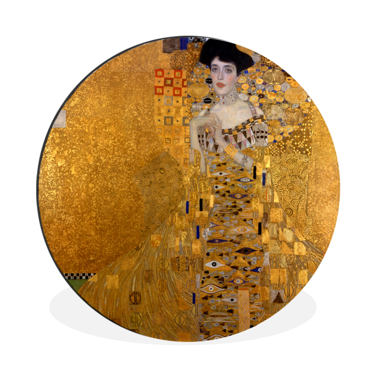 Muurcirkel - Portret van Adèle Bloch-Bauer I - Gustav Klimt - Aluminium